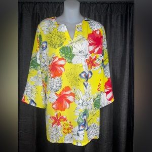 Violet & Claire Tunic 2x Floral Bright Colors